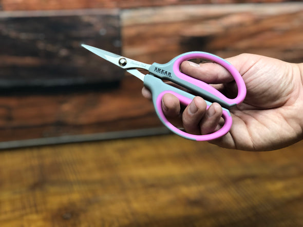 Shear Perfection Pink Platinum Stainless Steel Bonsai Scissors - 1.5” Straight Blades